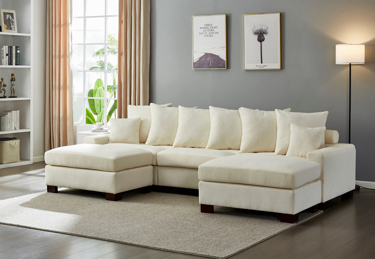 Modular Sectional Sofa - 5 Seater Oversized Convertible L & U Shaped Couch