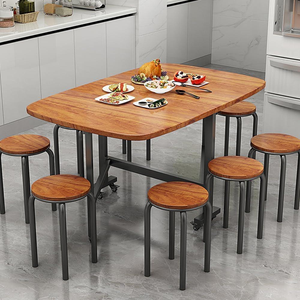 Forty Seven Inch Drop Leaf Folding Dining Table Solid Wood