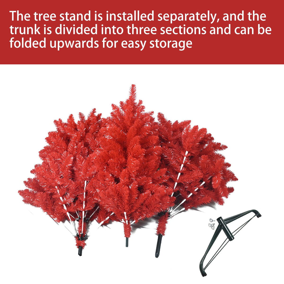 Vibrant Red 4FT Christmas Tree