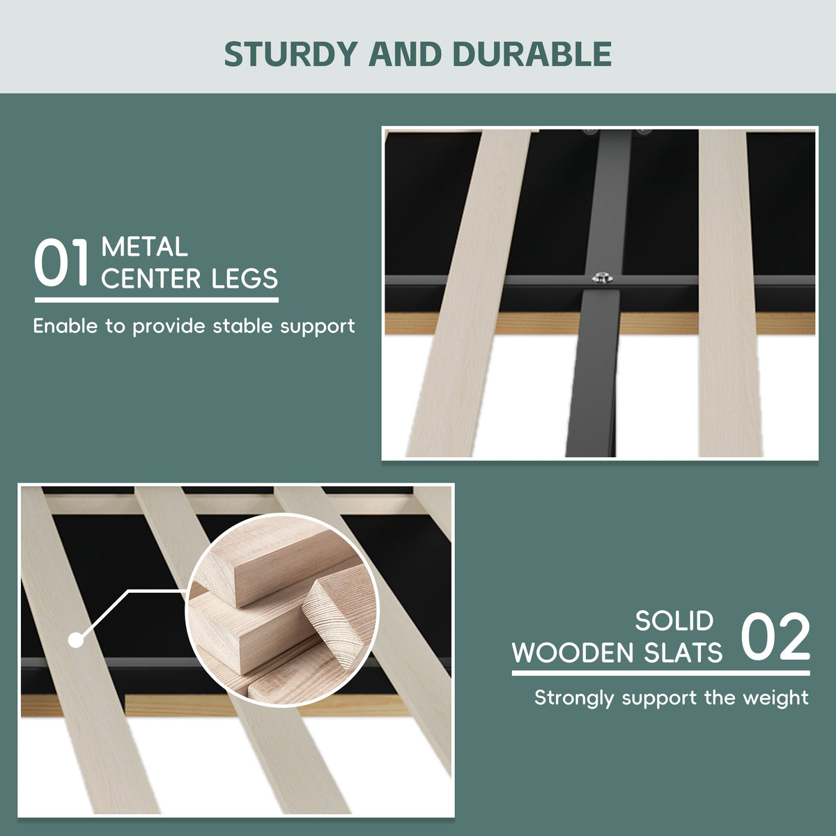 Queen Size Upholstered Platform Bed