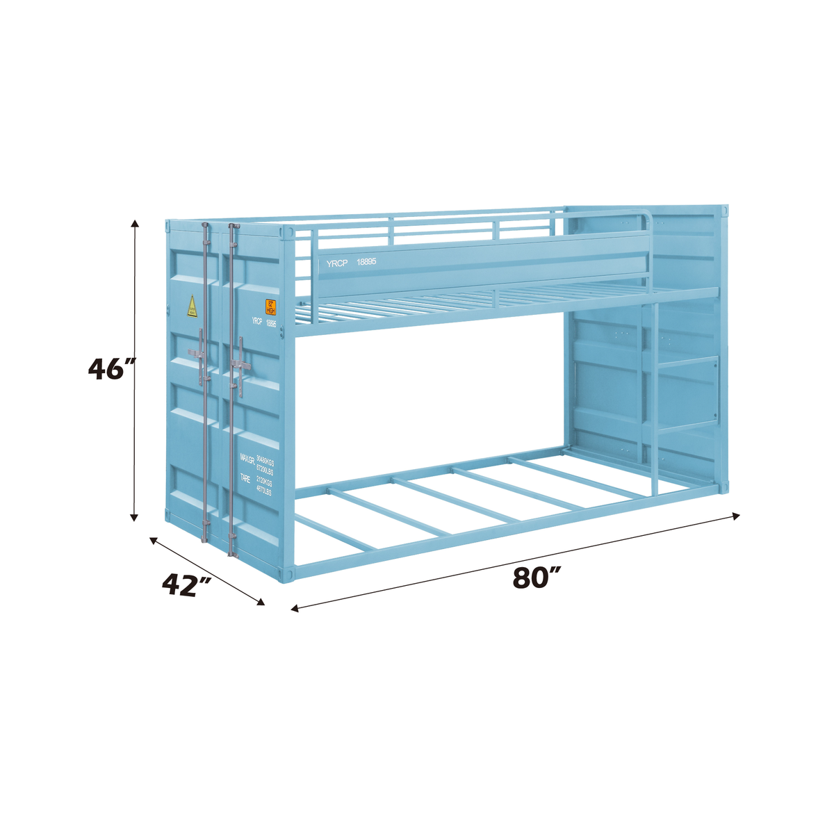 Cargo Aqua Finish Twin/Twin Bunk Bed