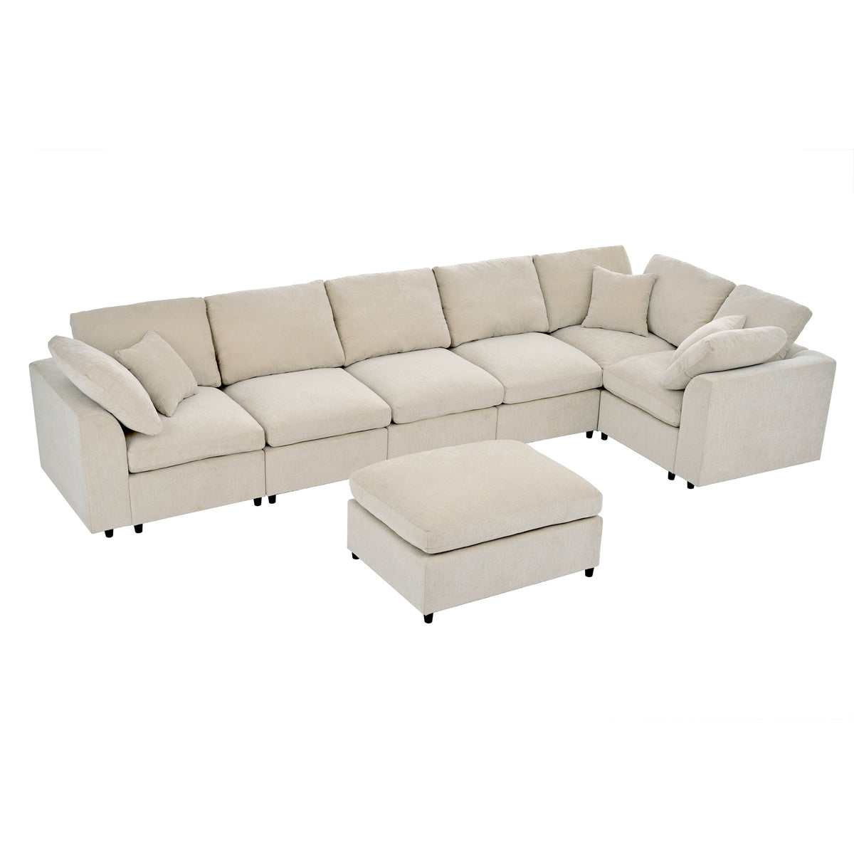U_Style 120.8" Extra Large 7-Seater Modular Sectional Sofa