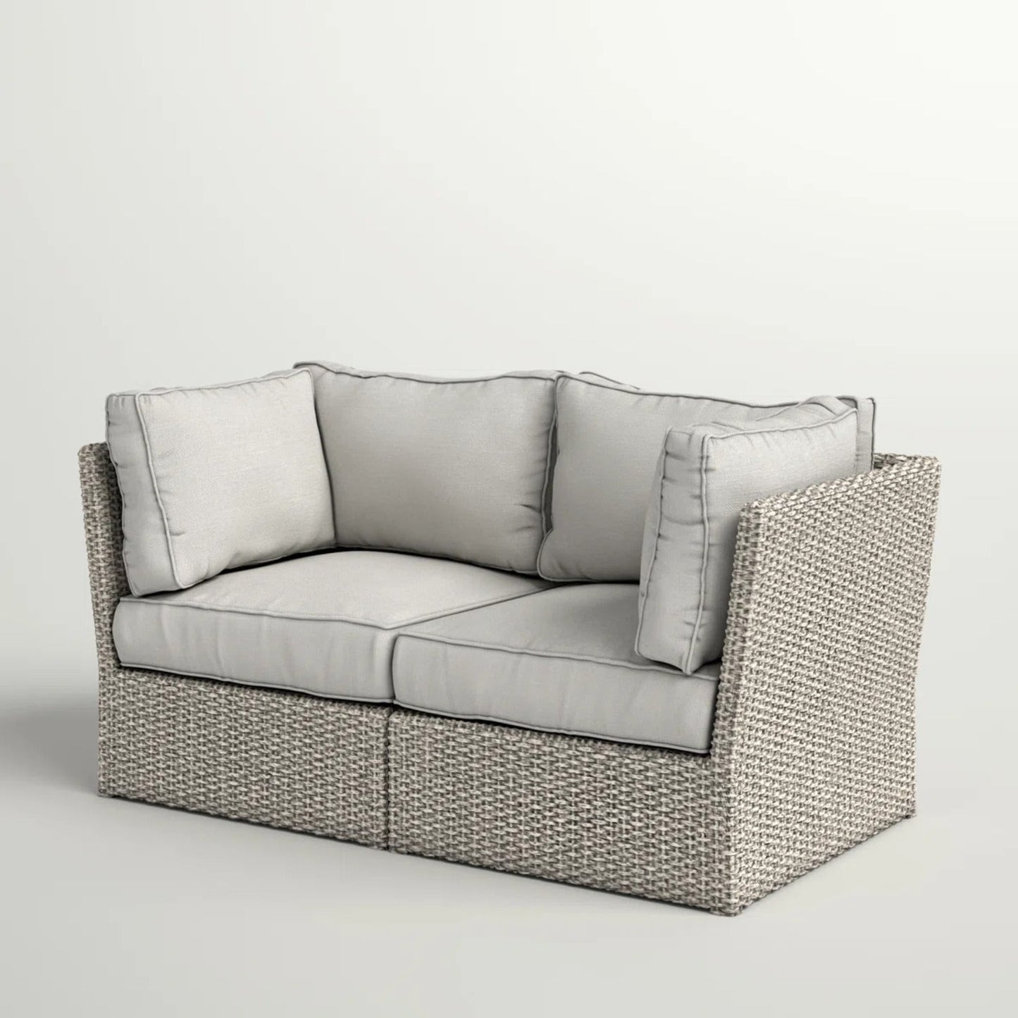 Outdoor Wicker Loveseat with Cushions