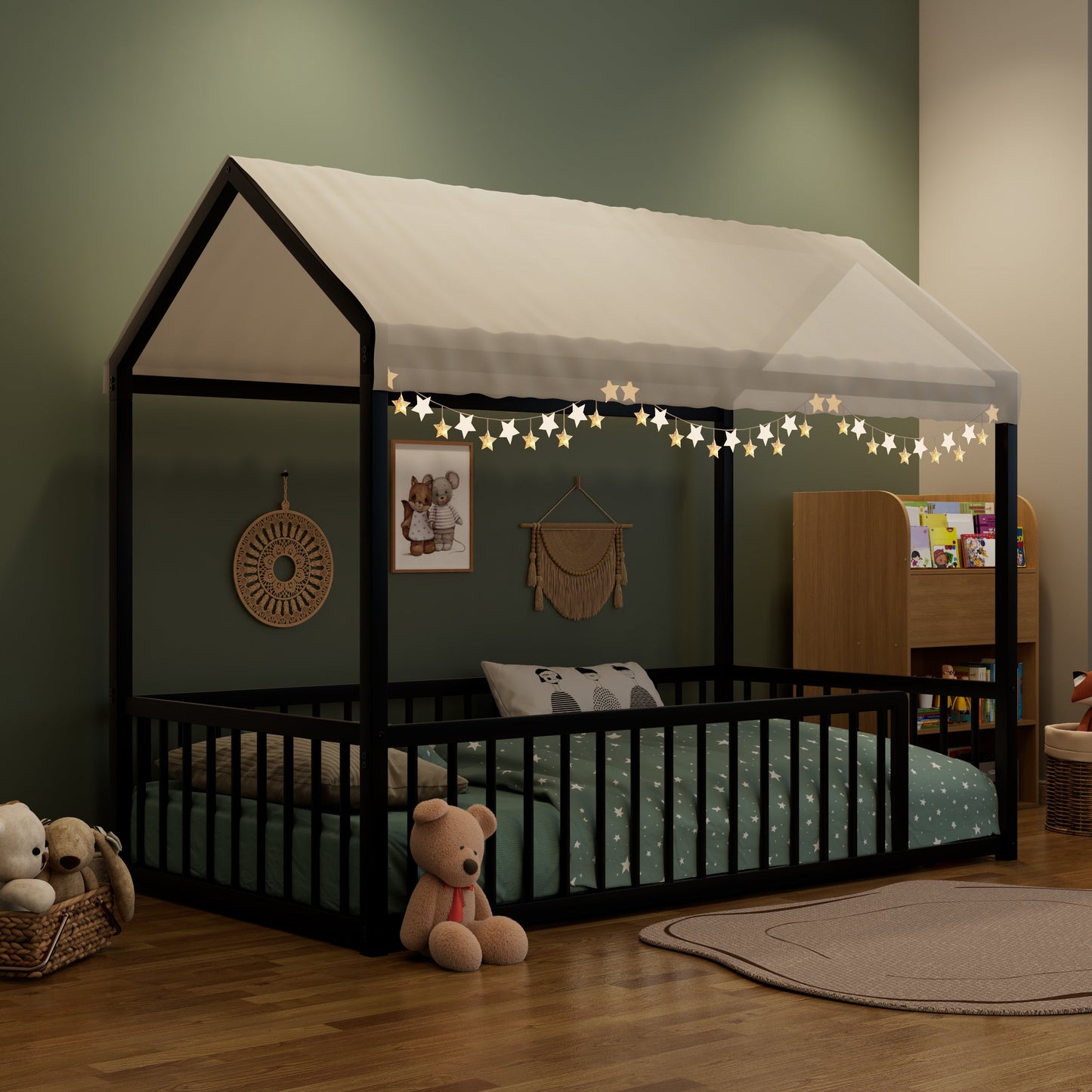 Twin Size Montessori Style Metal Floor Bed Frame