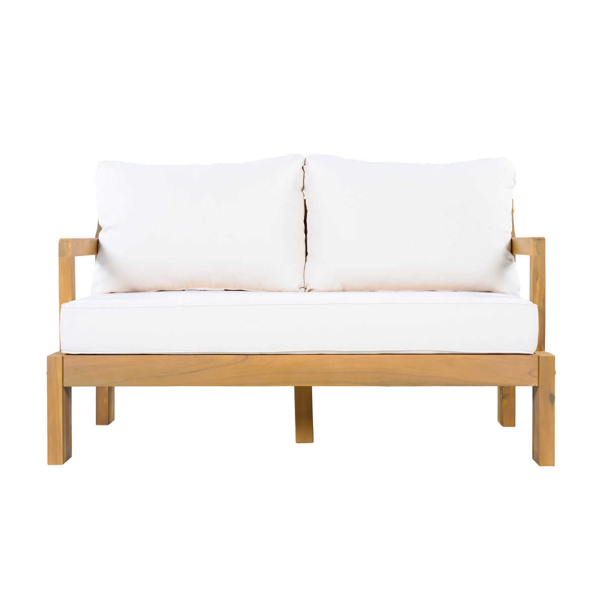 Outdoor 2-Piece Acacia Wood Patio Chat Set