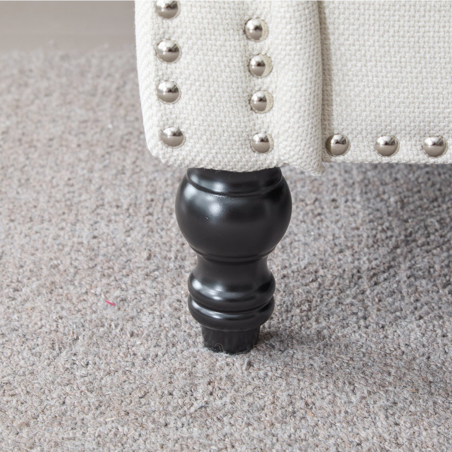 83 Inch Faux Leather Rolled Arm Sofa with Nailhead Trim