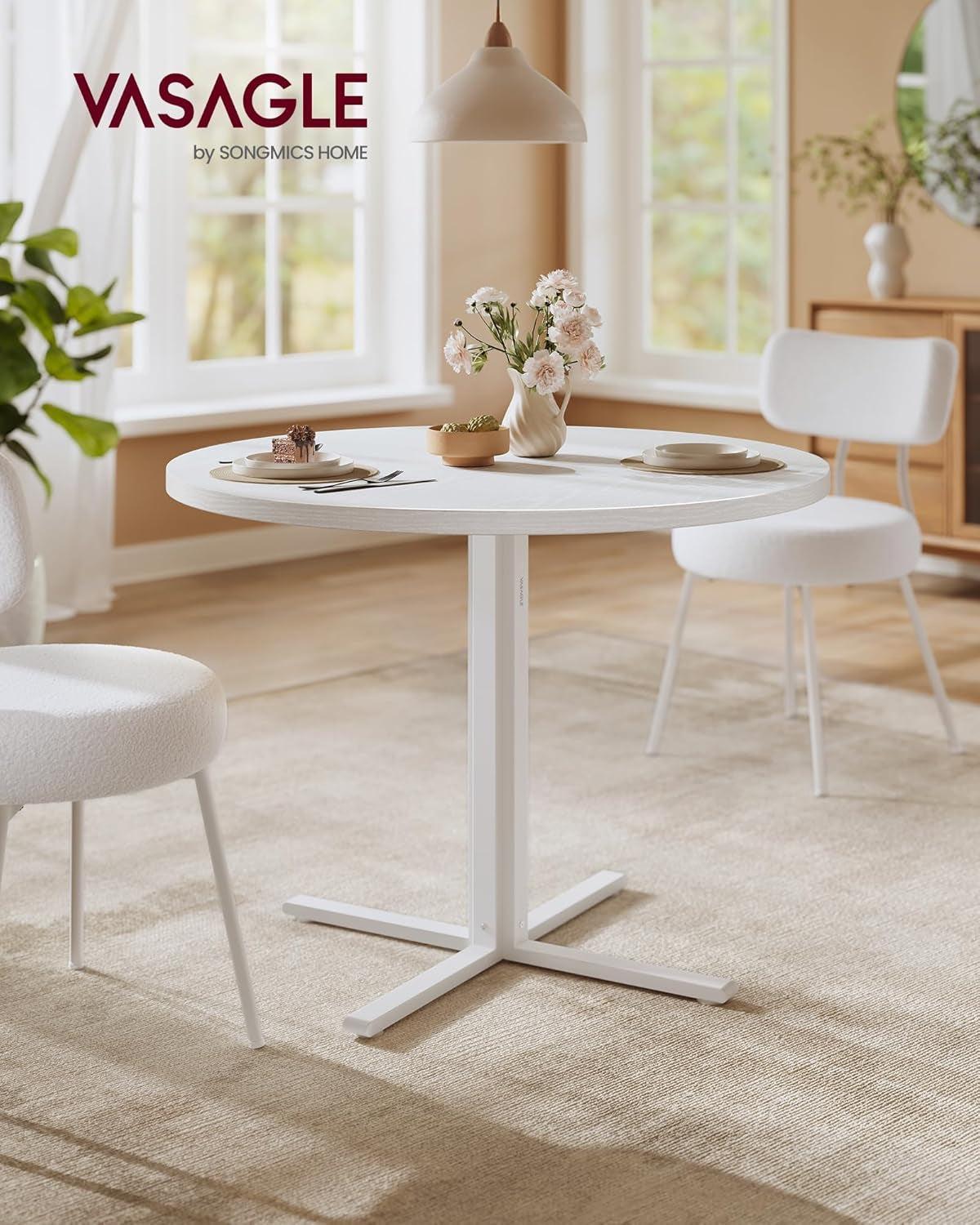 Snow White Round Dining Table 31 Inch Diameter Seats Four
