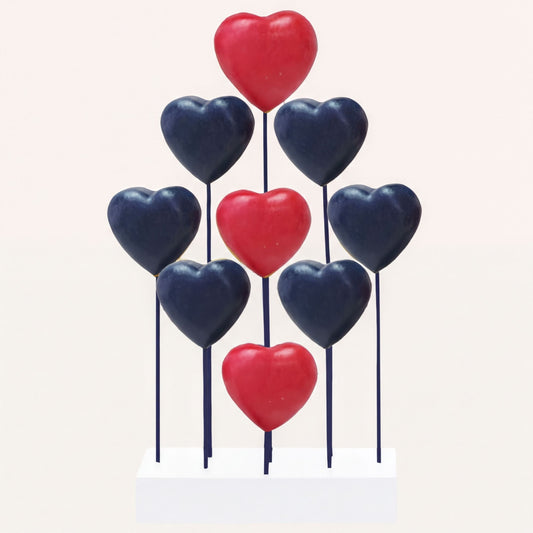 Wooden Heart Sculpture – Handmade Wooden Art Patriotic Home Decor with USA Flag Design