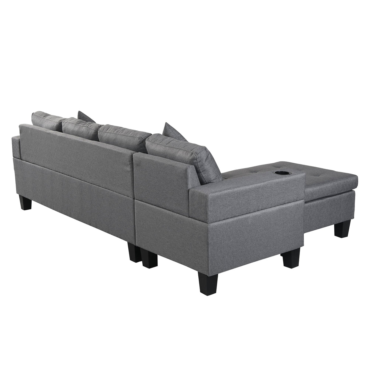 Modern L Shape Sectional Sofa Set with Chaise Lounge