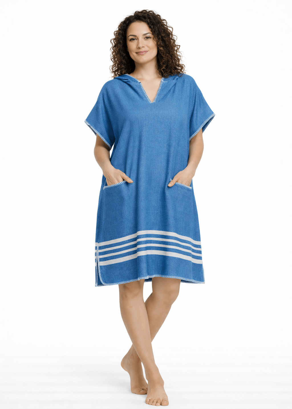 Beach Cover Up, Poncho with Hood