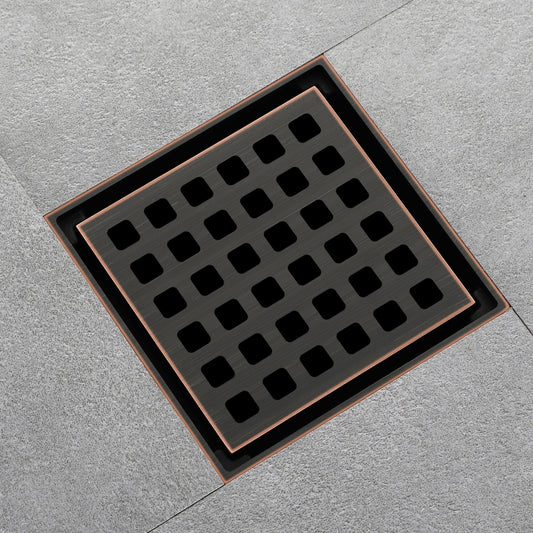 Oil rubbered bronze brass shower drain 4 or 8 inch  with ABS base