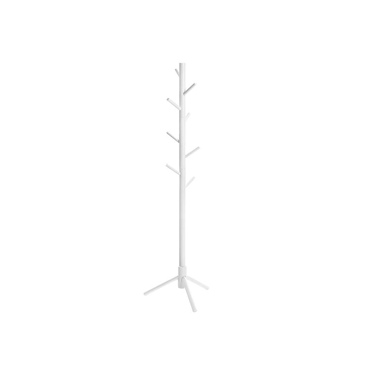 Coat Rack, Solid Wood Coat Stand, Free Standing Hall Coat Tree with 8 Hooks for Coats