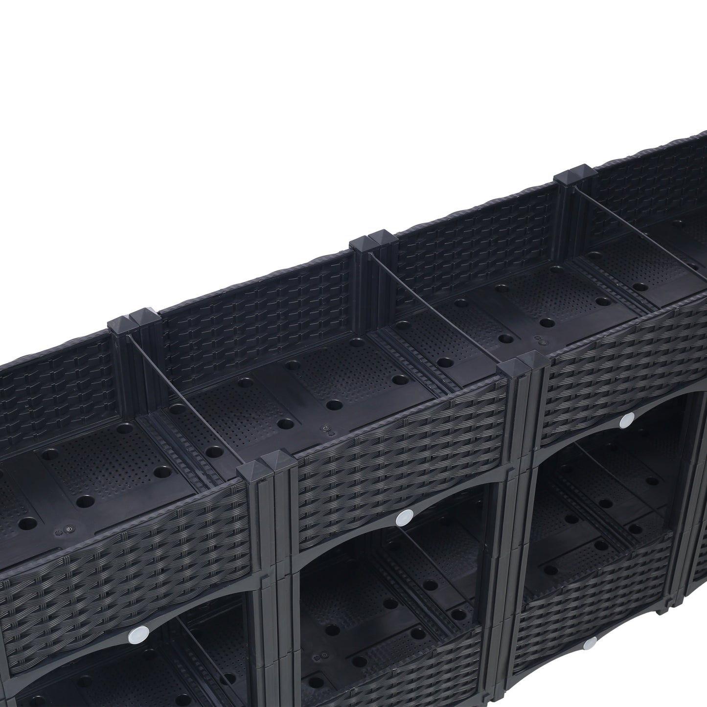 Planter Raised Beds - Elevated Planter Garden Box with Drainage Plug Raised Garden Beds for Vegetable/Flower/Herb Outdoor Standing Planter Beds Gardening Kit,Black,63'x15.7'x27.7'