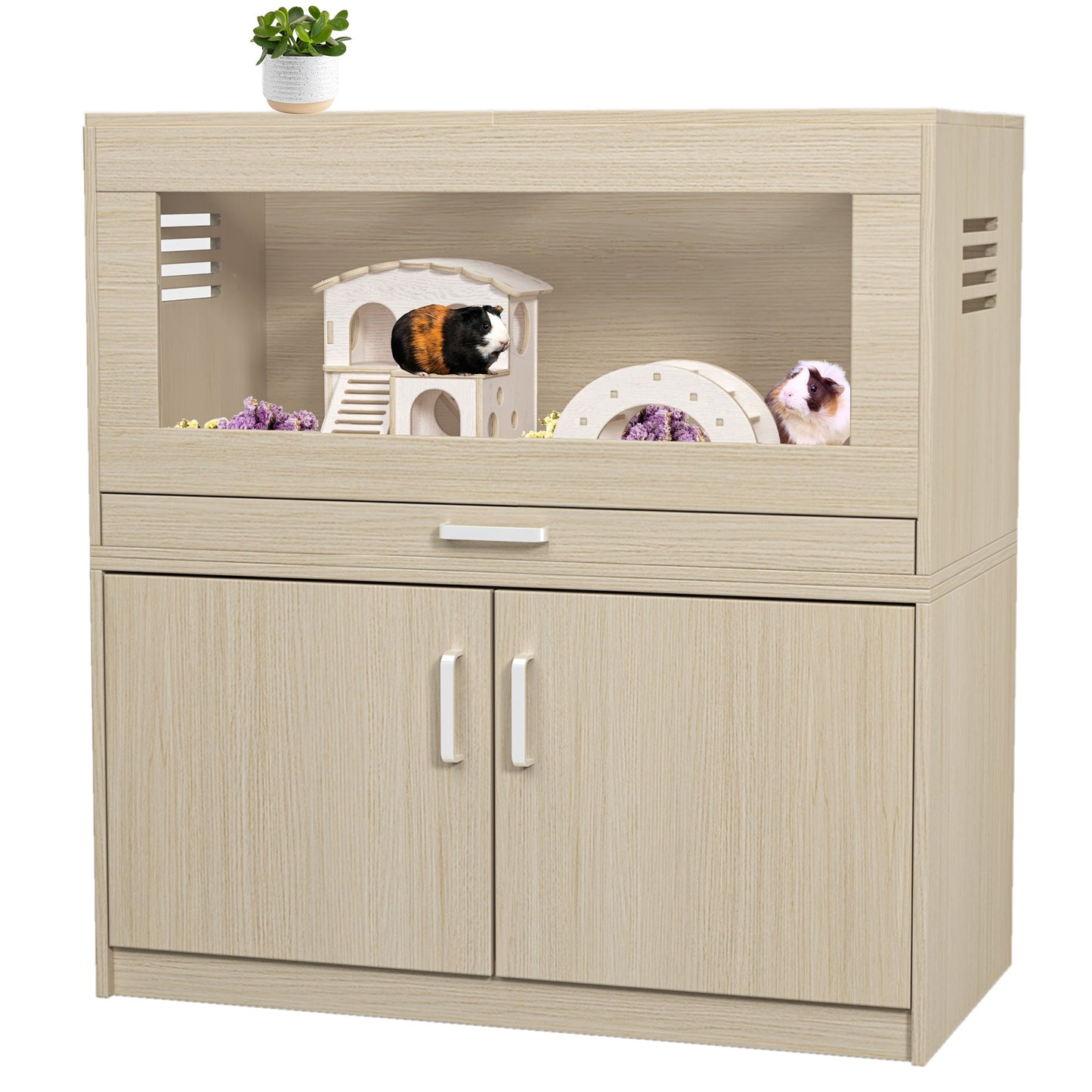 Hamster Cage with Independent Storage Cabinet