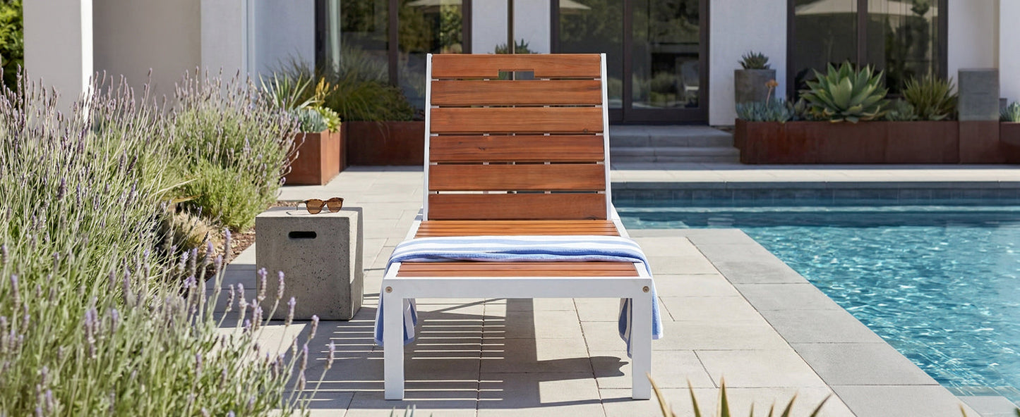 Outdoor Chaise Lounges with Adjustable Backrest
