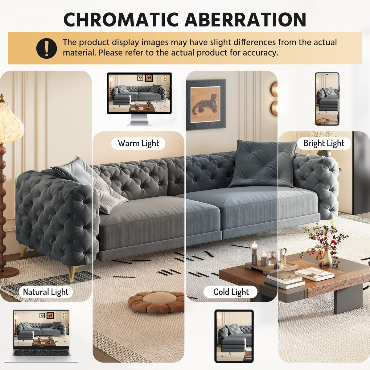 3-in-1 Convertible Sleeper Sofa with Movable Ottoman