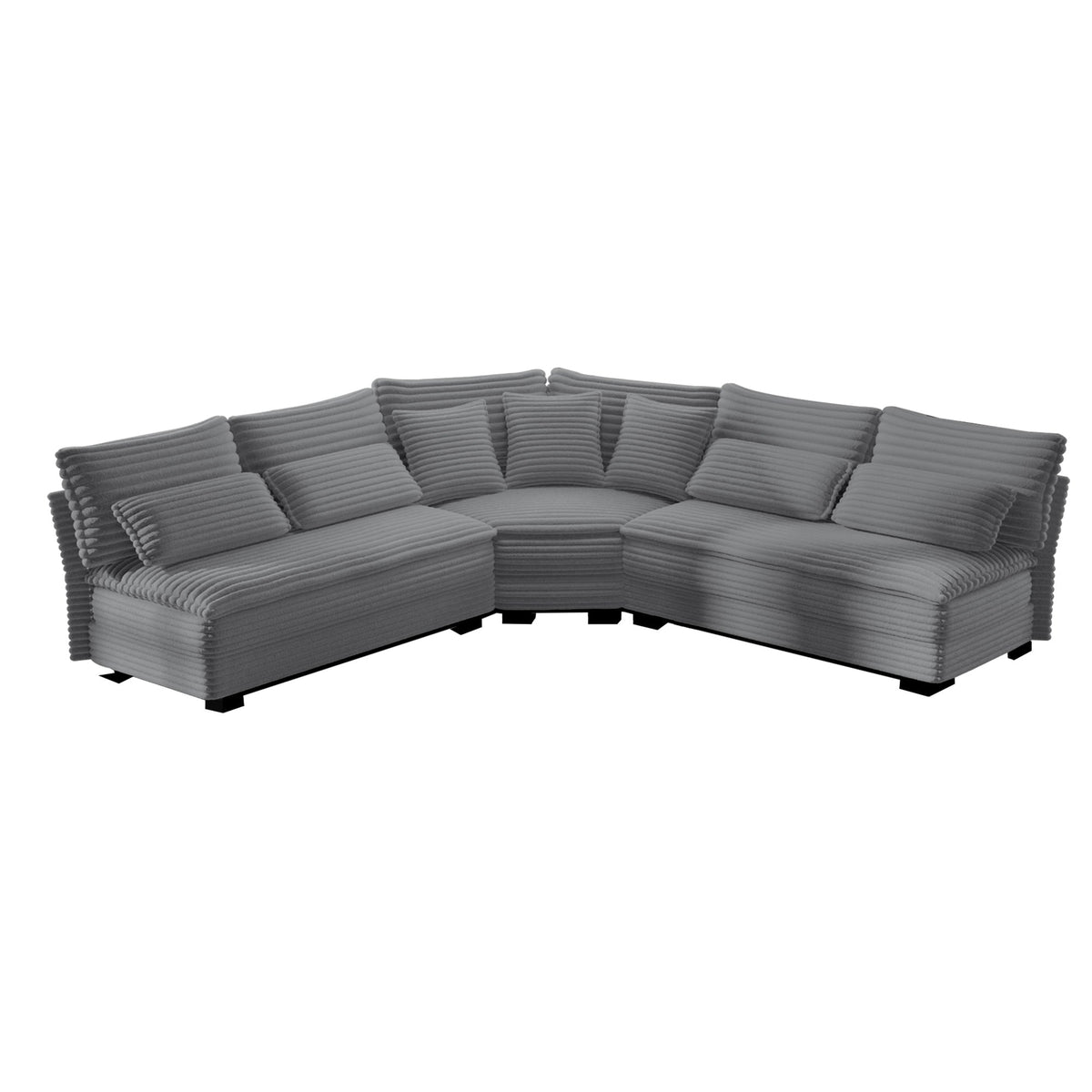 5-Seater L-Shaped Sectional Sofa with Curved Corner