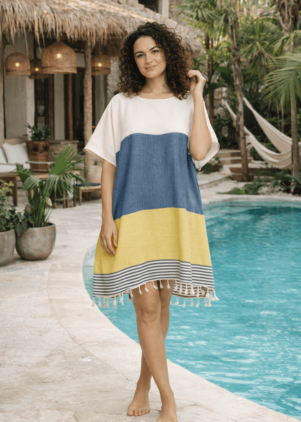 Multi Color Tunic Beach Cover Up