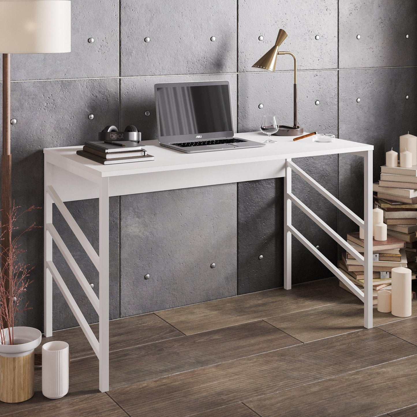 Tuna 47" Wide Metal Manufactured Wood Computer Desk