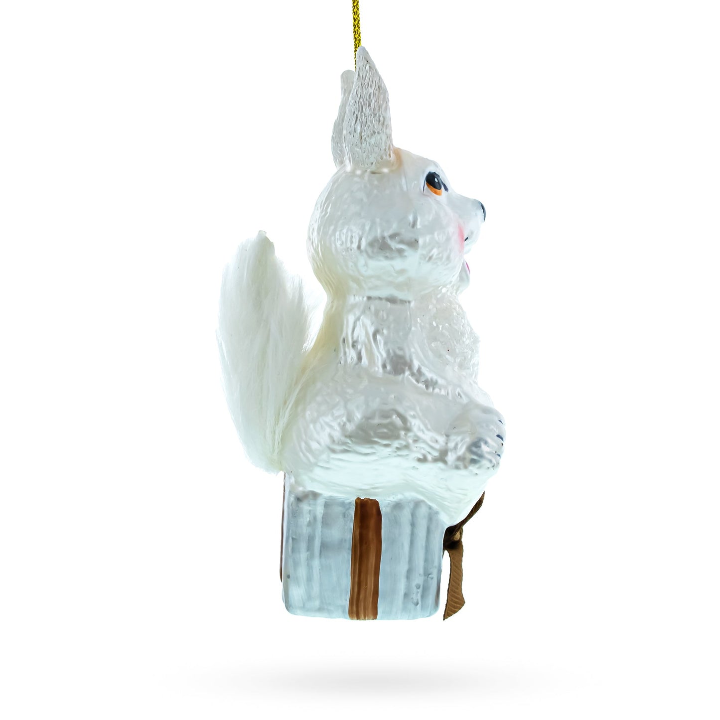 Bunny Sitting on a Gift Christmas Ornament
