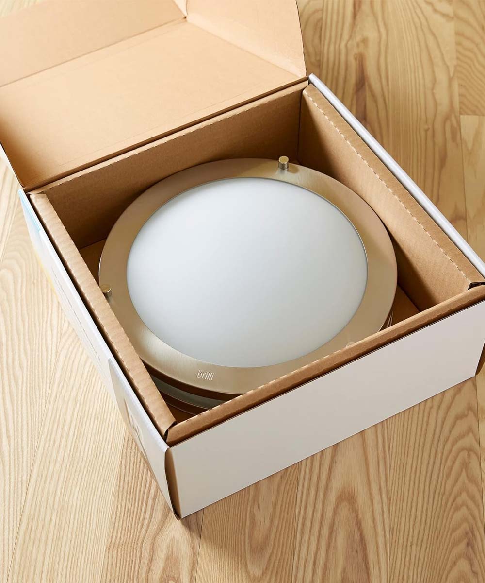 Brilli 13"W 1-Light LED "Get in Sync" Day-to-Night Circadian Flush Mount Light Fixture