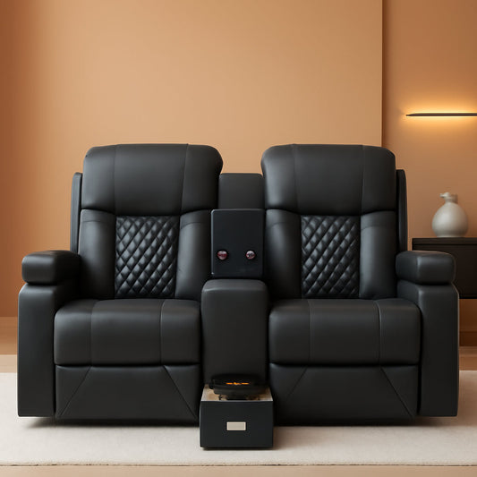 Loveseat Recliner Sofa With Storage Console And USB Ports