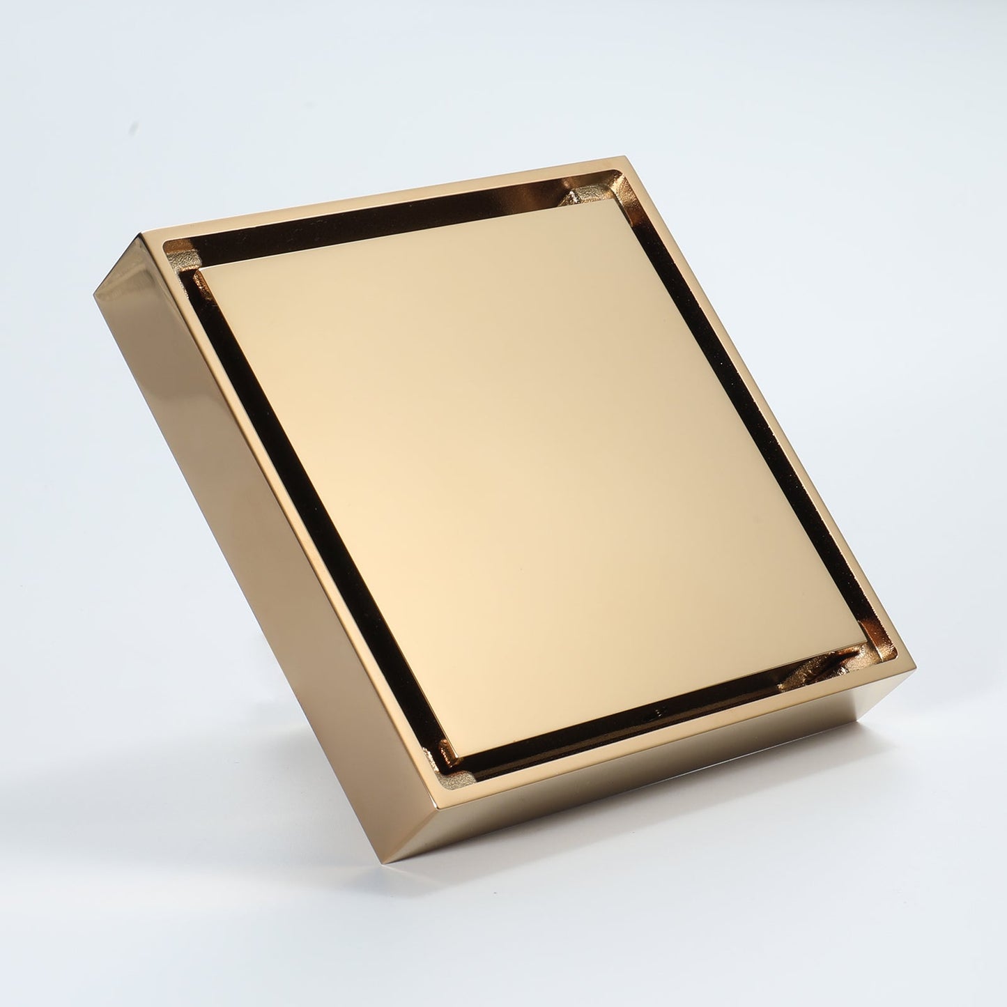 Polished Gold brass floor drain 4x4inch