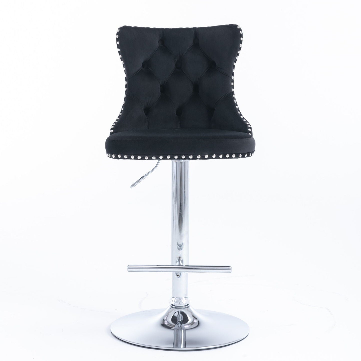 Swivel Barstools Adjusatble Seat Height From 25-33", Modern Upholstered Base Bar Stools With Backs Comfortable Tufted For Home Pub And Kitchen Island (Set of 2)