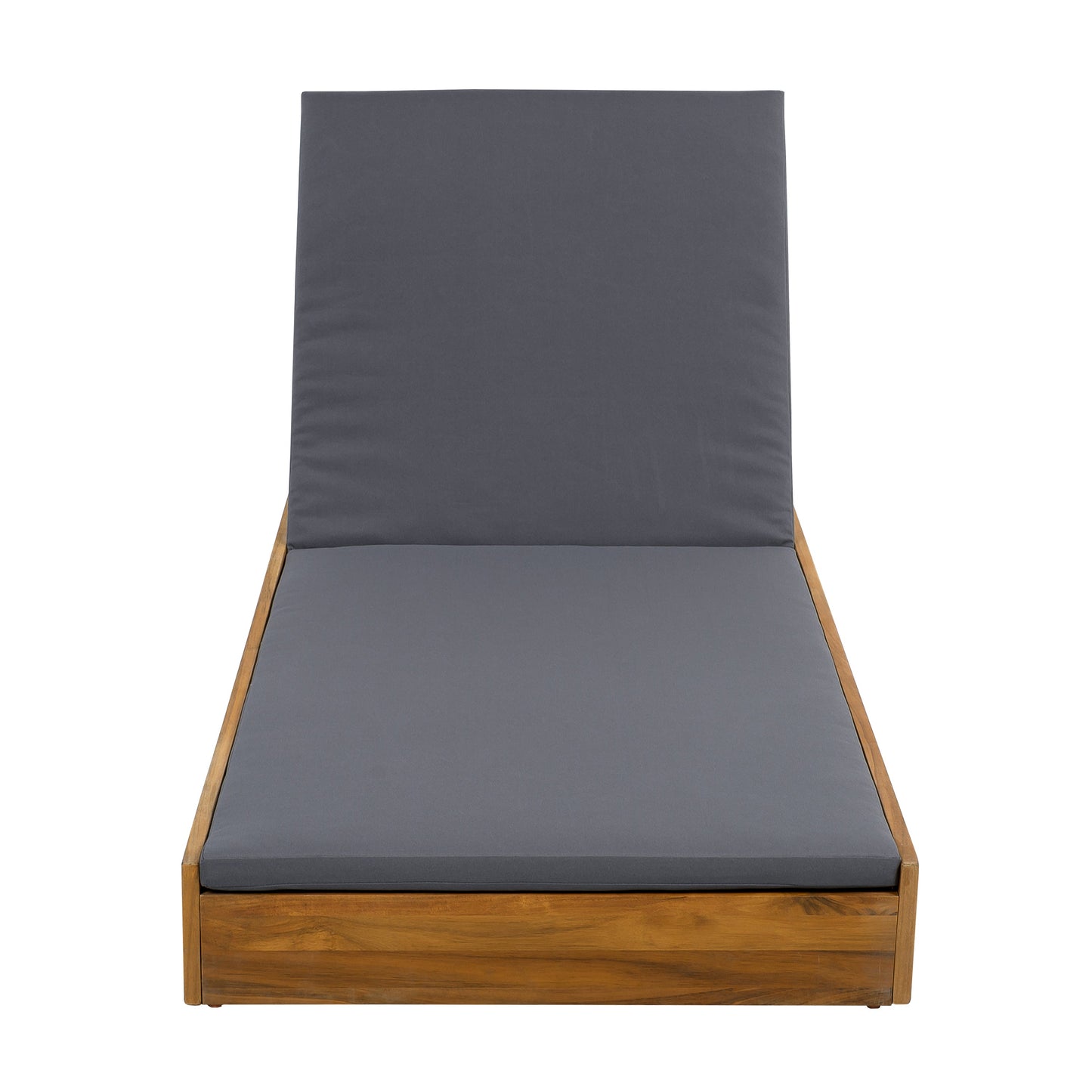 Acacia Wood Lounge Chaise Set With Water-Resistant Cushions