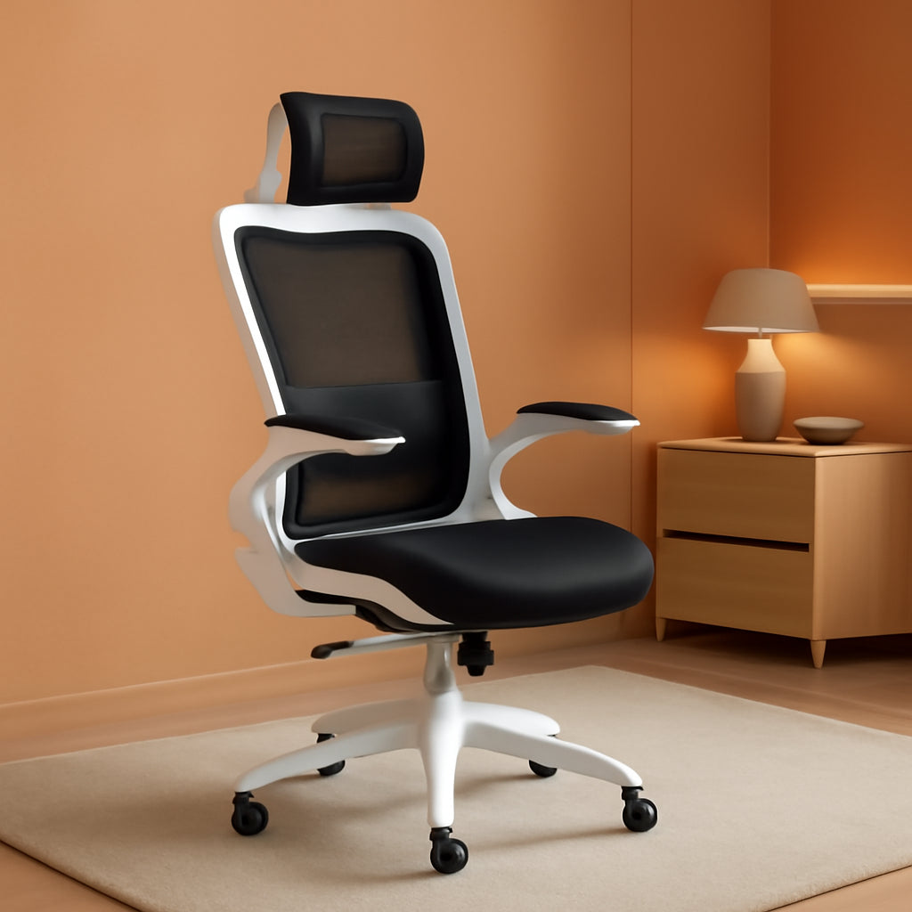 Ergonomic High Back Mesh Office Chair With Wheels Black