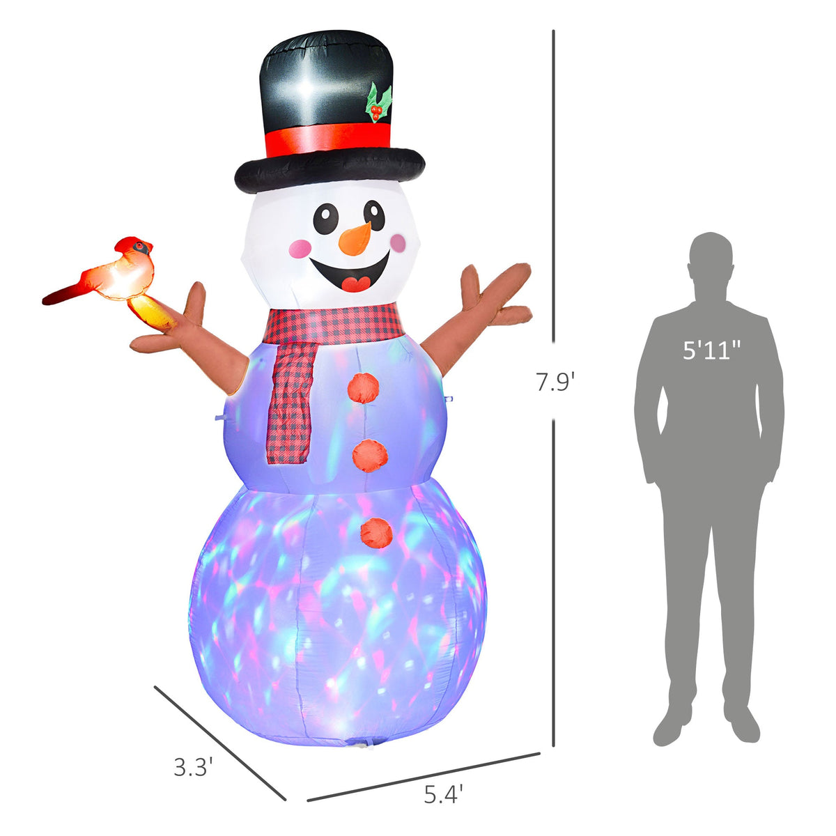 Outsunny 7.9' Christmas Inflatable Snowman