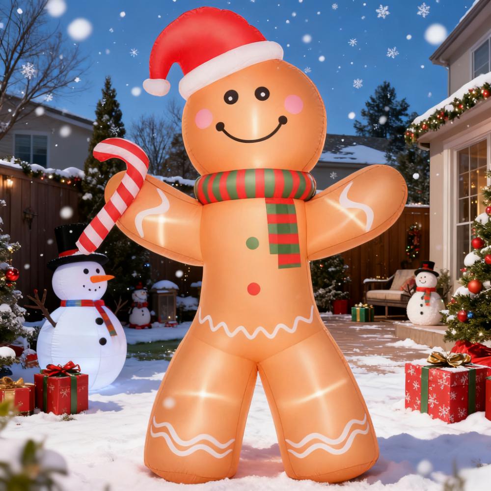 Outdoor Blow-Up Yard Decoration - Christmas Inflatable Gingerbread Man