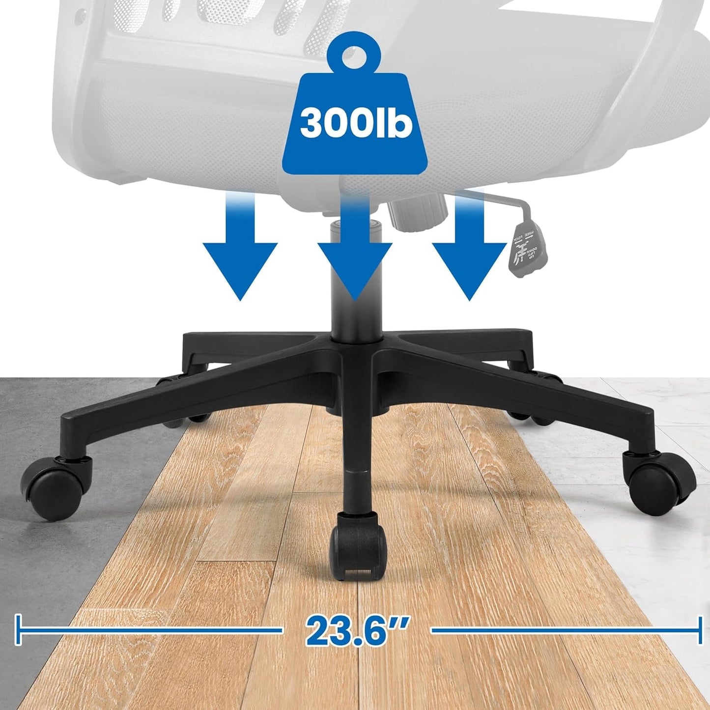 Ergonomic Mesh Office Chair Black Height Adjustable 2 Pack