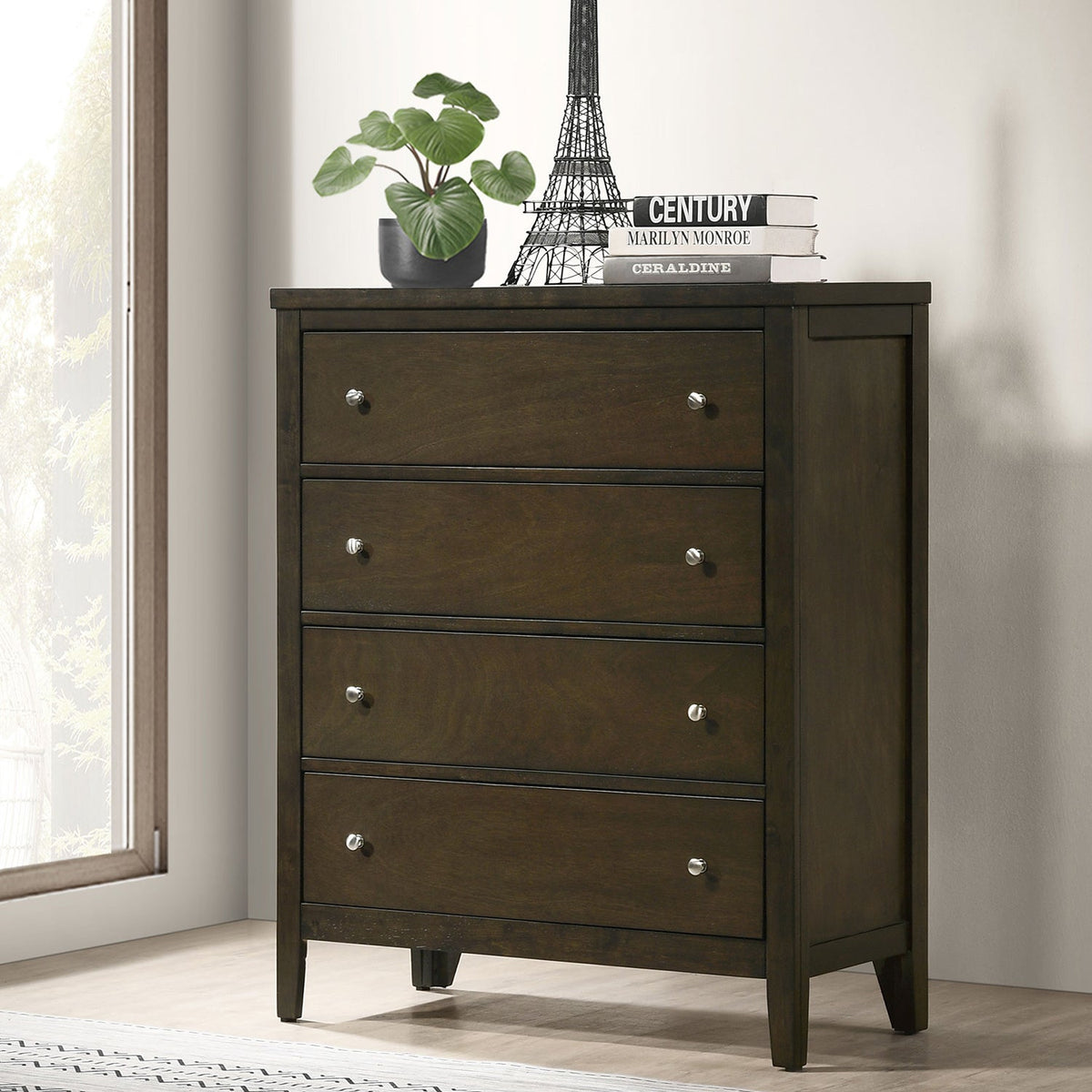 Clement Dark Cocoa 4-Drawer Chest of Drawers