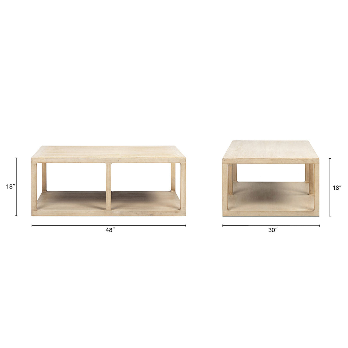 Ellis 48" Reclaimed Wood Open Frame Coffee Table