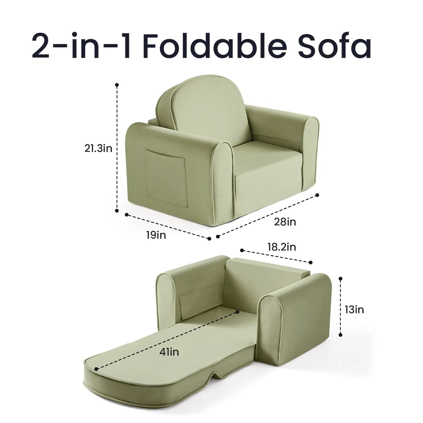 Tiny Land® GentleSnug Kid Chair - Sage