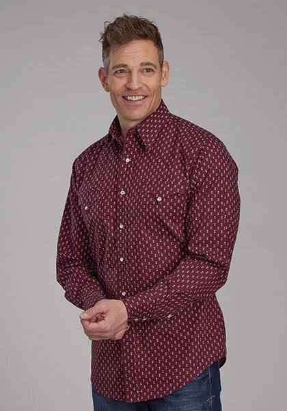 Roper 2174 Arrow Print (Red) - Men's Western Shirt