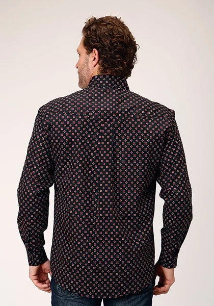 Roper 1846 Cottage Foulard (Black) - Men's Western Shirt