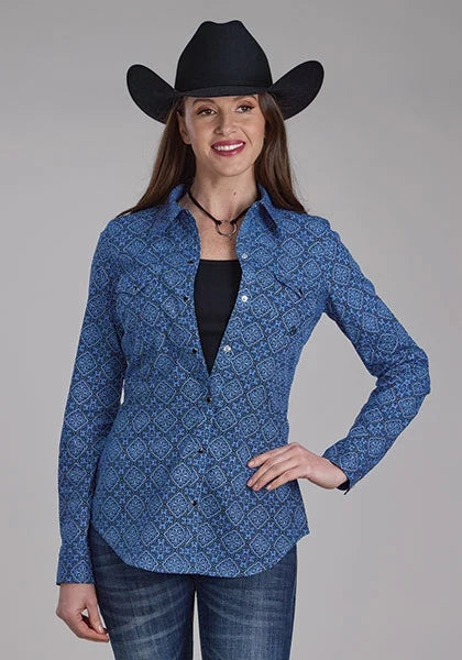 Roper 2251 Sapphire Ornamental (Blue) - Women's Western Shirt