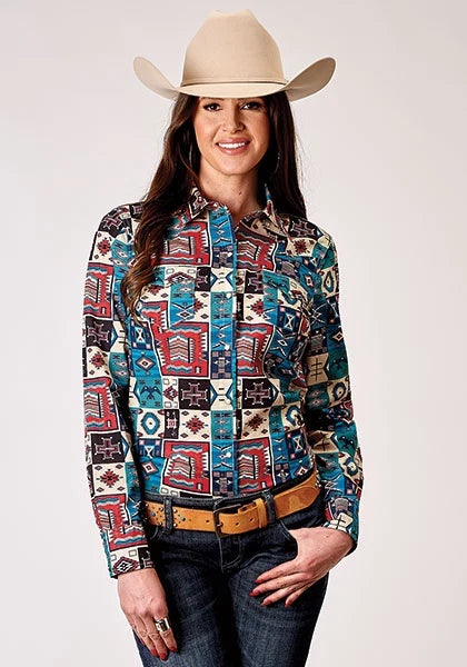 Roper 1909 Vintage Patchwork Print (Multi) - Women's Western Shirt