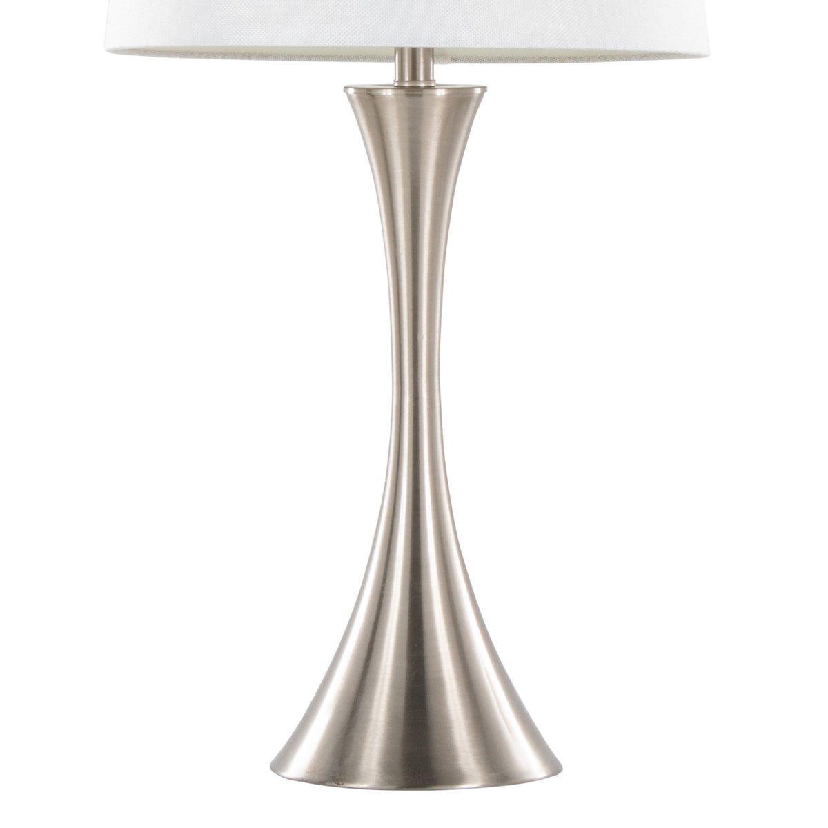 29" Contemporary Metal Table Lamp in Brushed Nickel