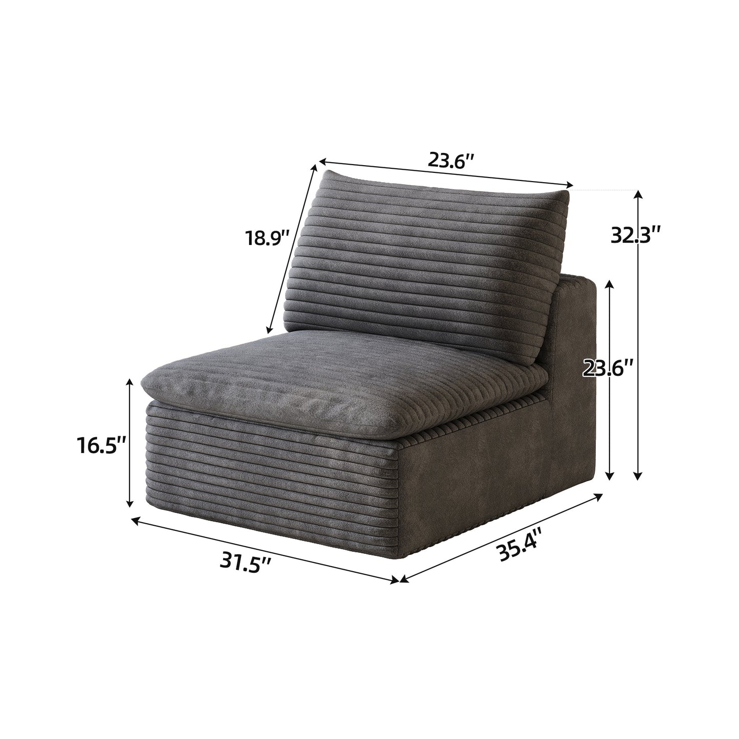 1 Middle Seat in Dark Fabric