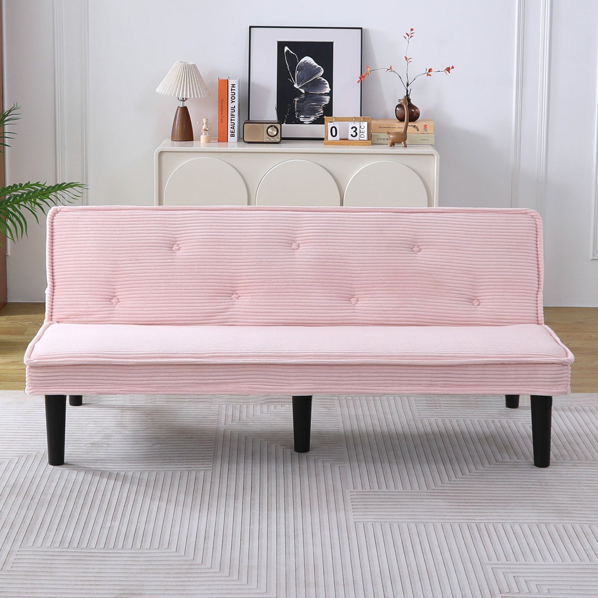 66-Inch Corduroy Sofa Bed