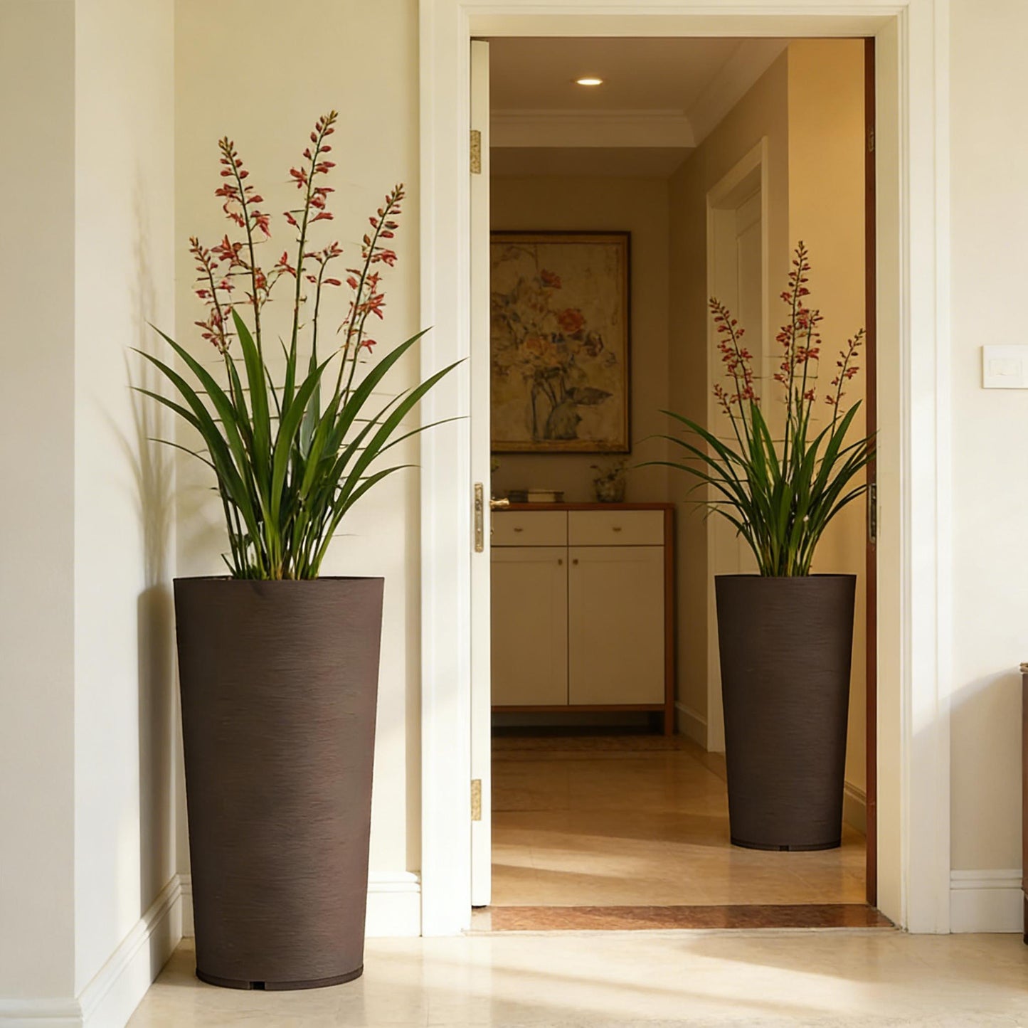 Tall Planter Set of 2 - Stackable Garden Pots