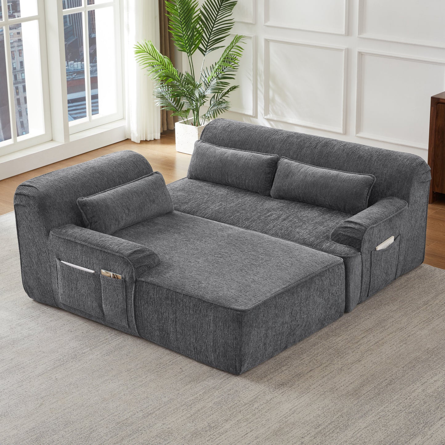 Chenille L-Shape Luxury Sectional Sofa