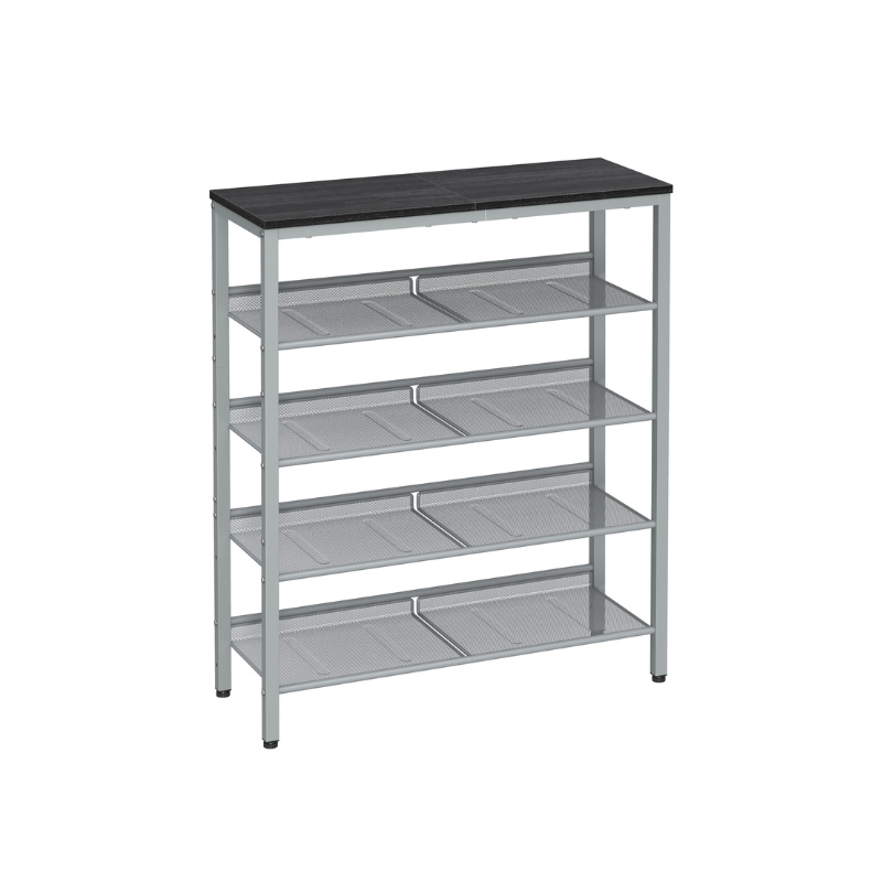 5-Tier Shoe Rack with Storage Shelves and Spacious Top