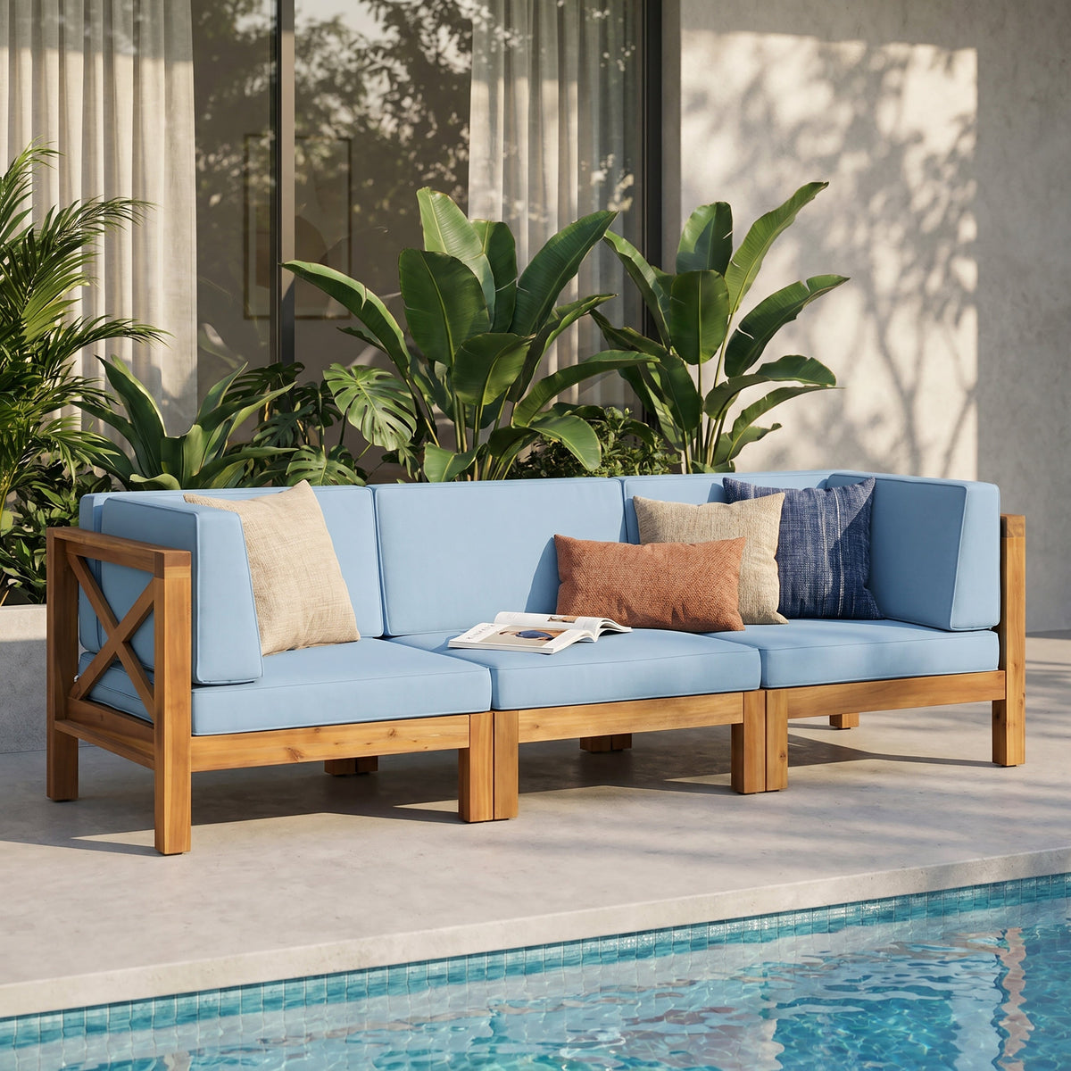 Brava X-Back 3 Seater Outdoor Sectional Sofa Set