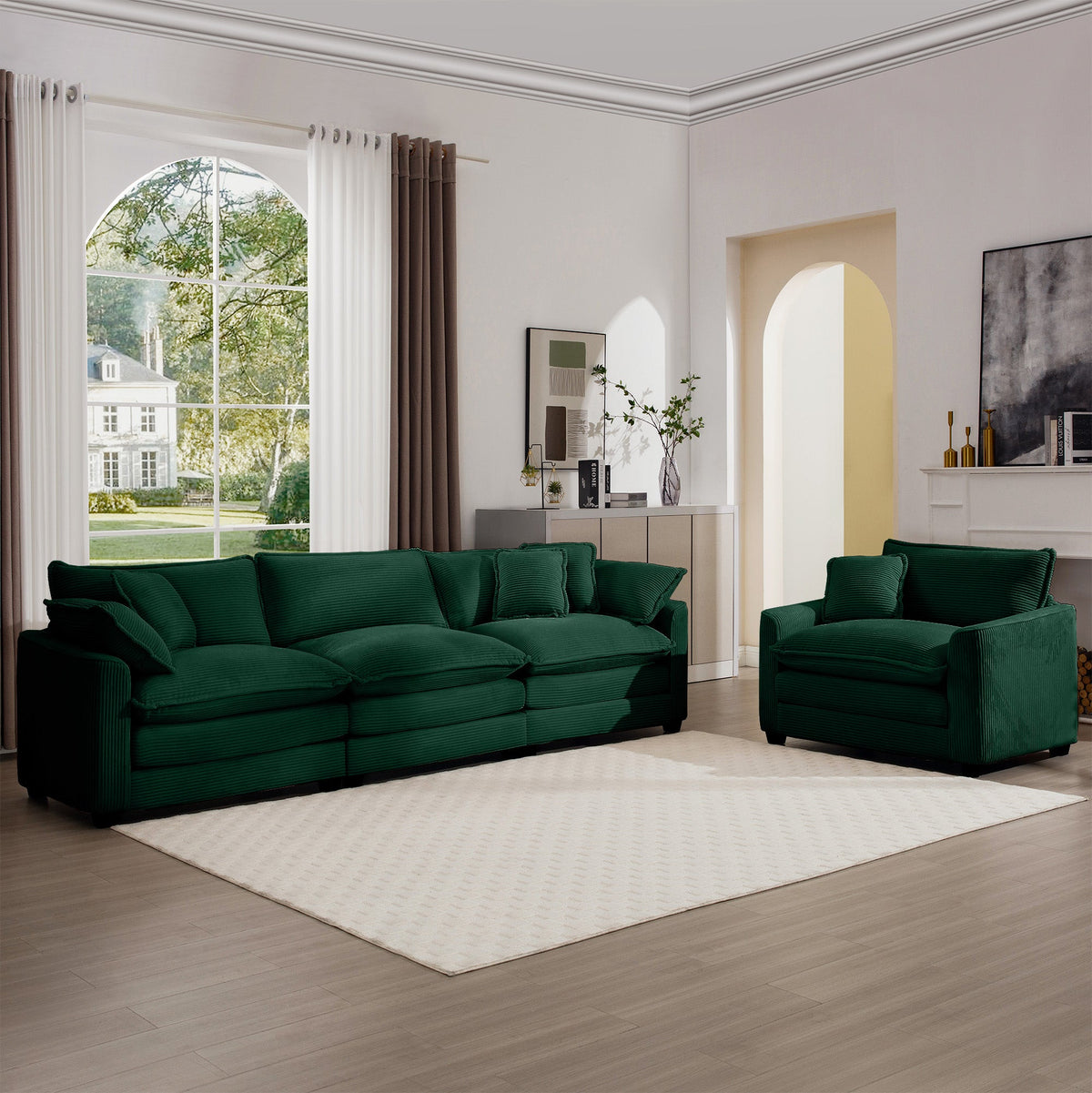 Mid-Century Modern Sectional Set of Two