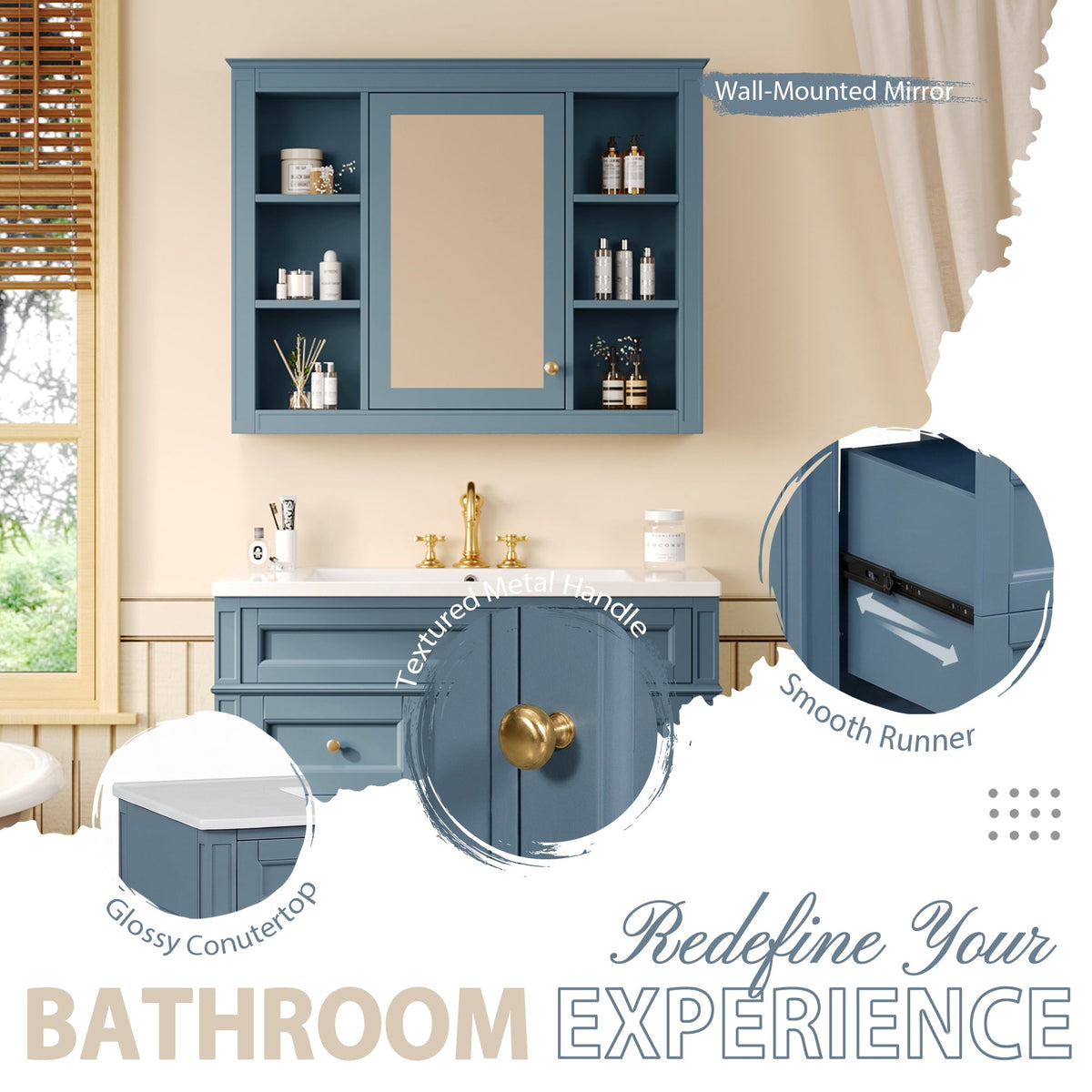 36" Bathroom Vanity with Medicine Cabinet