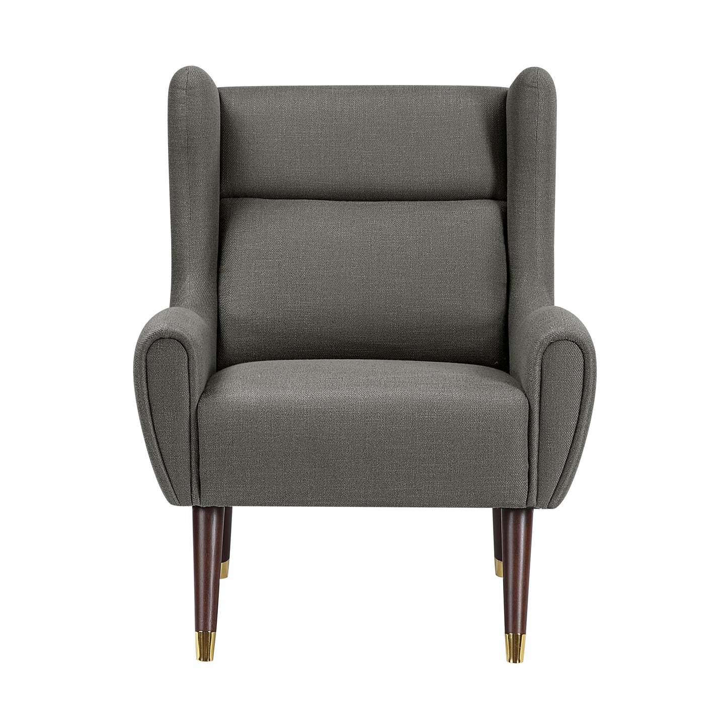 Modern Wingback Upholstered Dark Gray Accent Chair 1pc Solid Wood Sleek Design Luxury Furniture
